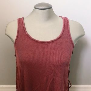American eagle tank top with lace up sides